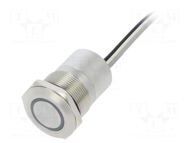 Switch: capacitive; Pos: 2; SPST-NO; 0.01A/12VDC; IP68; OFF-(ON) BULGIN BG-MC22MOSGR