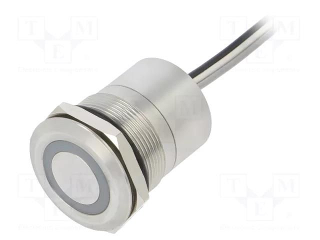 Switch: capacitive; Pos: 2; SPST-NC; 0.01A/12VDC; IP68; ON-(OFF) BULGIN BG-MC25MCSGR