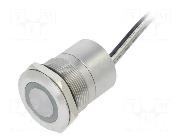Switch: capacitive; Pos: 2; SPST-NO; 0.01A/12VDC; IP68; OFF-(ON) BULGIN BG-MC25MOSGR