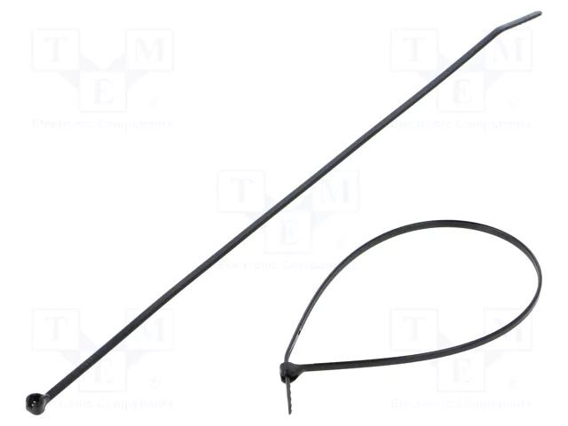 Cable tie; with a metal clasp; L: 201mm; W: 2.4mm; black; polyamide PANDUIT BT2M-C0