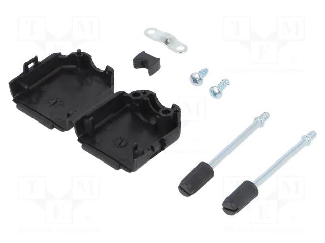 Enclosure for connectors: D-Sub; D-Sub 9pin,D-Sub HD 15pin ENCITECH DPPK09-BK-M3-K