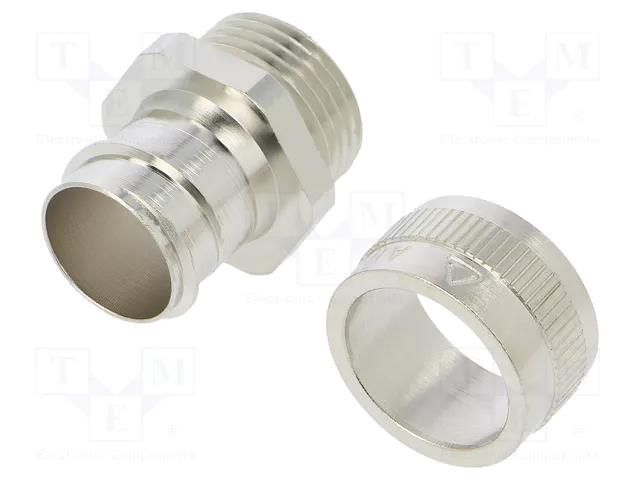 Straight terminal connector; Thread: metric,inside; brass; IP40 ANAMET EUROPE FCEN16-M16-FF