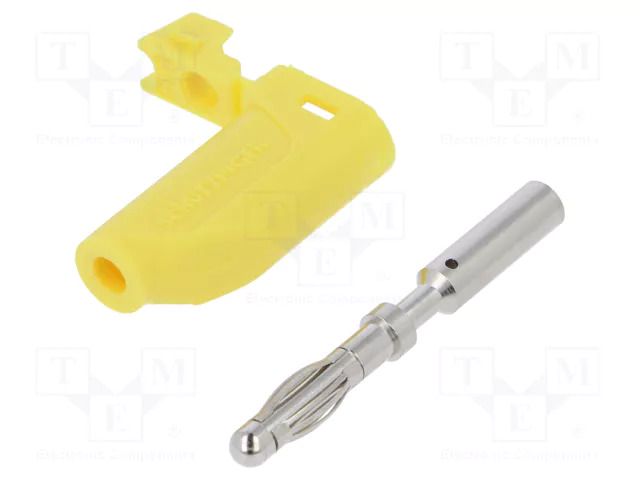 Connector: 4mm banana; plug; 16A; 33VAC; 70VDC; yellow SCHÜTZINGER FK15LNI-GE