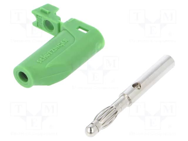 Connector: 4mm banana; plug; 32A; 33VAC; 70VDC; green SCHÜTZINGER FK15SNI-GN
