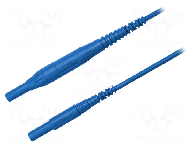 Test lead; 8A; banana plug 4mm,both sides; Len: 1m; blue SCHÜTZINGER MSFKB4411100-BL