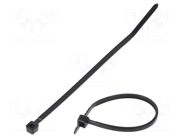 Cable tie; L: 99mm; W: 2.5mm; black; polyamide; 80N; Ømax: 22mm PANDUIT PLT1M-C0