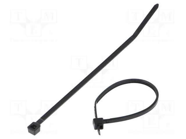 Cable tie; L: 99mm; W: 2.5mm; black; polyamide; 80N; Ømax: 22mm PANDUIT PLT1M-M0