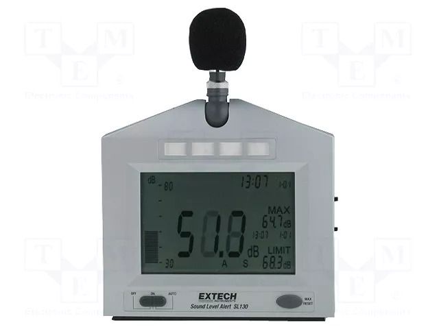Meter: sound level; LCD; Sound level: 30÷130dB; 0.0315÷8kHz; 285g EXTECH SL130-220