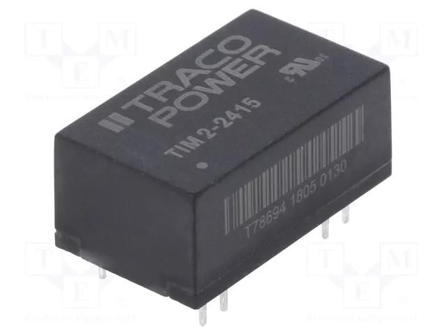 Converter: DC/DC; 2W; Uin: 18÷36VDC; Uout: 24VDC; Iout: 83mA; DIP16 TRACO POWER TIM2-2415