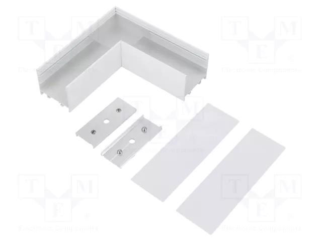 Connector 90°; white; aluminium; VARIO30-02 TOPMET TOP-V4670001
