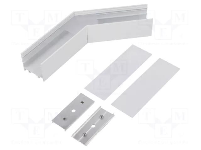 Connector 135°; white; aluminium; VARIO30-02 TOPMET TOP-V4700001