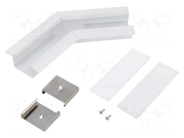 Connector 135°; white; aluminium; VARIO30-05 TOPMET TOP-V4760001