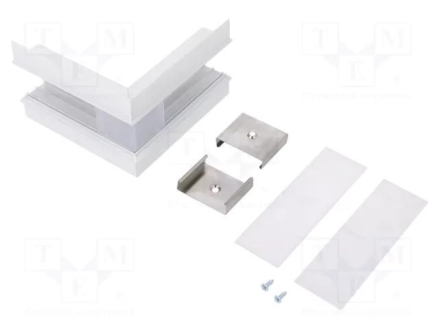 Connector 270°; white; aluminium; VARIO30-05 TOPMET TOP-V4770001