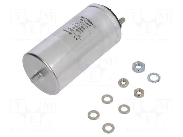 Capacitor: polypropylene; 40uF; Leads: screw M6; M8 screw; ESR: 6Ω KEMET C44AFFP5400ZA0J