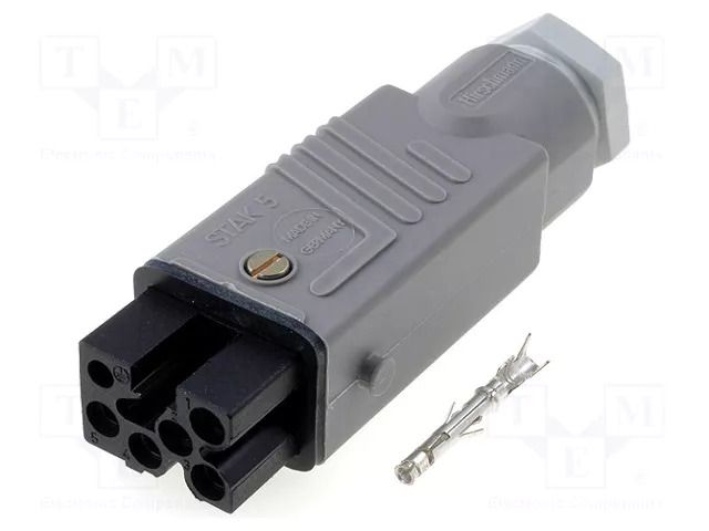 Connector: rectangular; ST; plug; female; PIN: 5; silver plated HIRSCHMANN STAK-5