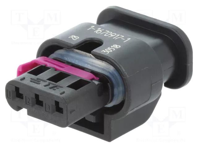 Connector: automotive; contacts; plug; female; MCON 1.2; PIN: 3 TE Connectivity 1-1670917-1