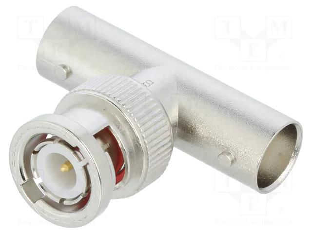 T adapter; BNC socket x2,BNC plug; 50Ω; POM; gold-plated AMPHENOL RF 112461