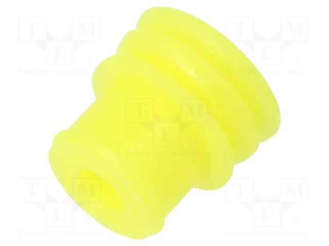 Gasket for wire; yellow; Øcable: 3.4÷3.7mm; MCP 6.3/4.8K,SPT TE Connectivity 963245-1