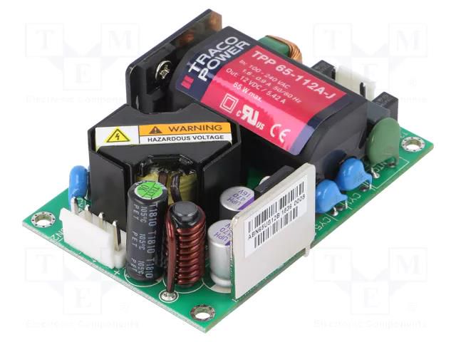 Power supply: switching; open; 65W; 120÷370VDC; 85÷264VAC; OUT: 1 TRACO POWER TPP65-112A-J