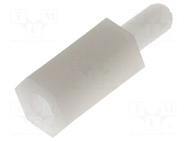Screwed spacer sleeve; hexagonal; polyamide; M3; M3; 10mm FIX&FASTEN TP-10