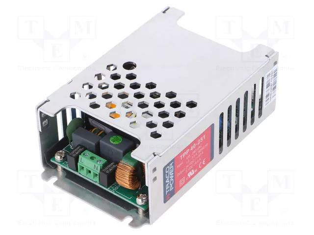 Power supply: switching; for building in,modular; 40W; 24VDC TRACO POWER TPP40-251