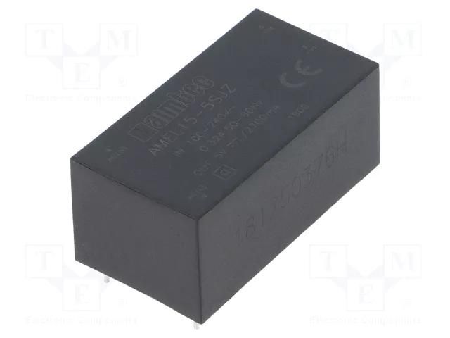 Converter: AC/DC; 13.5W; Uin: 85÷264VAC,100÷370VDC; Uout: 5VDC AIMTEC AMEL15-5SJZ