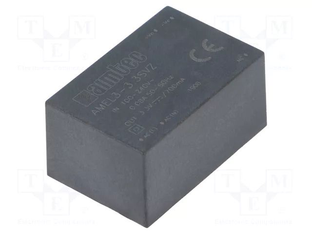 Converter: AC/DC; 2.3W; Uin: 85÷264VAC,100÷370VDC; Uout: 3.3VDC AIMTEC AMEL3-3.3SVZ