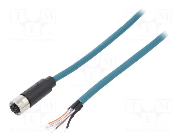 Connector: M12; plug; female; PIN: 8; straight; X code-ProfiNET BULGIN TPU12FBF08XCL050PU