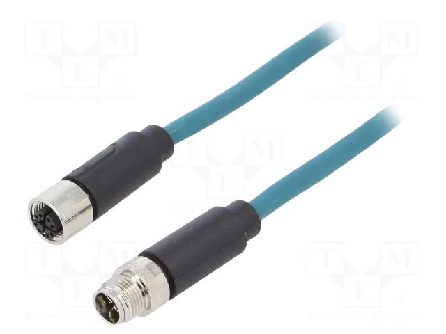 Cable: for sensors/automation; PIN: 8; 1m; 48V; 500mA; IP67; male BULGIN TPU12FIM08XFB010PU