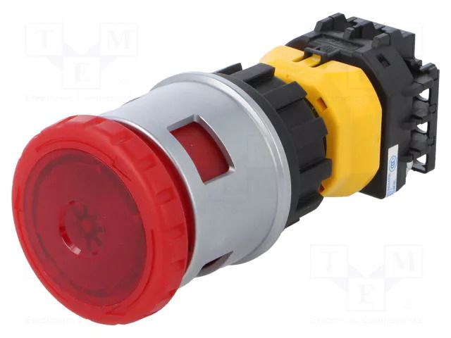 Switch: emergency stop; 30mm; Stabl.pos: 2; NC; red; LED; 24V; IP65 IDEC XN4E-LL401Q4MR