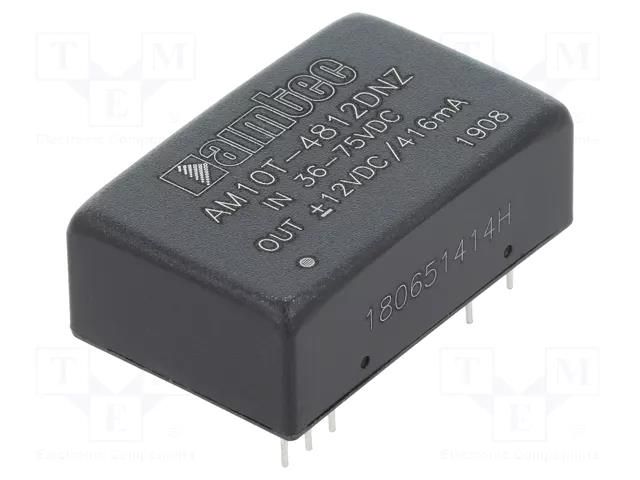 Converter: DC/DC; 10W; Uin: 36÷75VDC; Uout: 12VDC; Uout2: -12VDC AIMTEC AM10T-4812DNZ