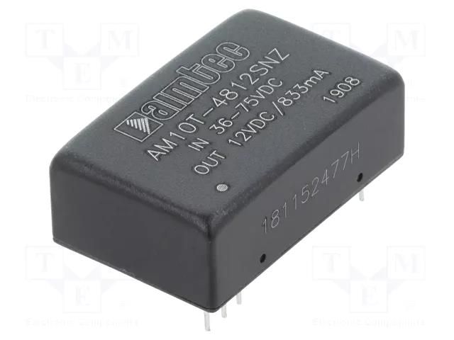 Converter: DC/DC; 10W; Uin: 36÷75VDC; Uout: 12VDC; Iout: 0.833A AIMTEC AM10T-4812SNZ