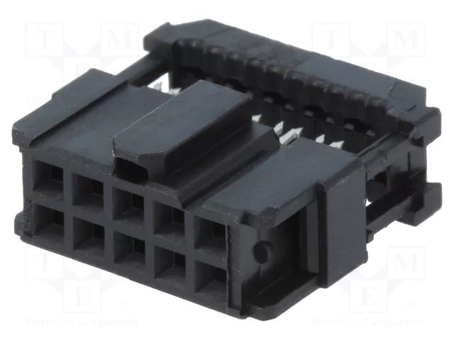 Connector: IDC; black; plug; female; Plating: gold-plated; PIN: 10 TE Connectivity 1658622-1