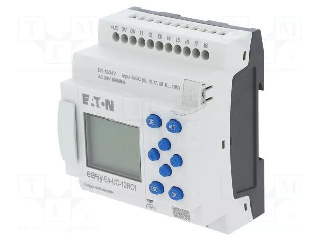 Programmable relay; 8A; IN: 8; Analog in: 4; Analog.out: 0; OUT: 4 EATON ELECTRIC EASY-E4-UC-12RC1