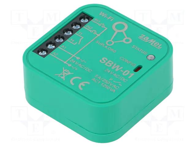 Gate controller; flush mount; 24VAC; 24VDC; IP20; SUPLA; -20÷55°C ZAMEL SBW-01
