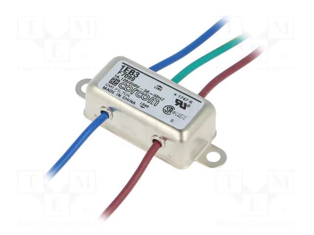 Filter: anti-interference; single-phase; 250VAC; Ioper.max: 1A TE Connectivity 1EB3