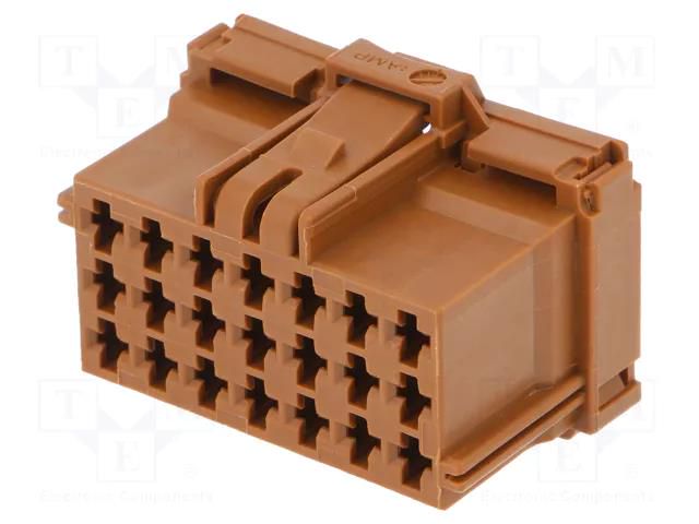 Connector: wire-wire; plug; female; JPT; PIN: 21; for cable; brown TE Connectivity 1-967625-1