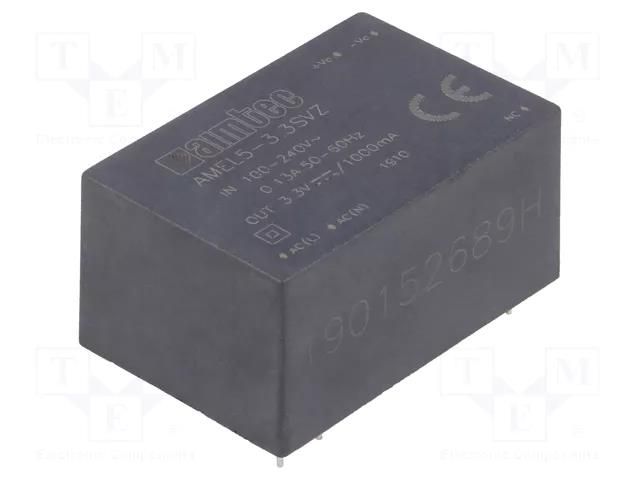 Converter: AC/DC; 3.3W; Uin: 85÷264VAC,100÷370VDC; Uout: 3.3VDC AIMTEC AMEL5-3.3SVZ