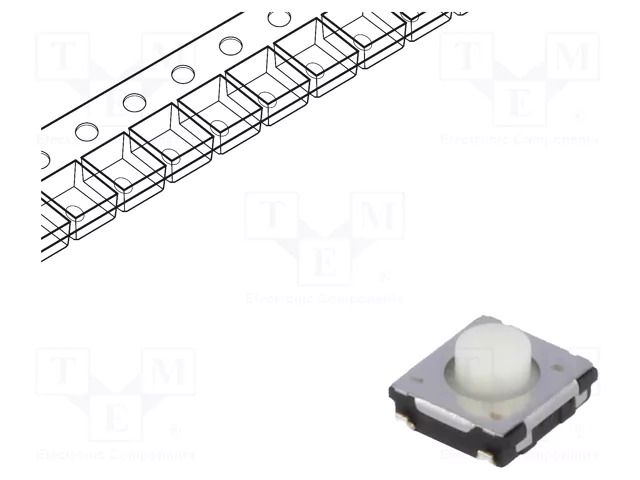 Microswitch TACT; SPST; Pos: 2; 0.02A/15VDC; SMT; none; 1.6N; 3.1mm PANASONIC EVQQ2P03W