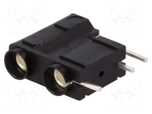 Connector: 4mm banana; socket; 10A; 250VDC; black; silver plated DELTRON 572-0100