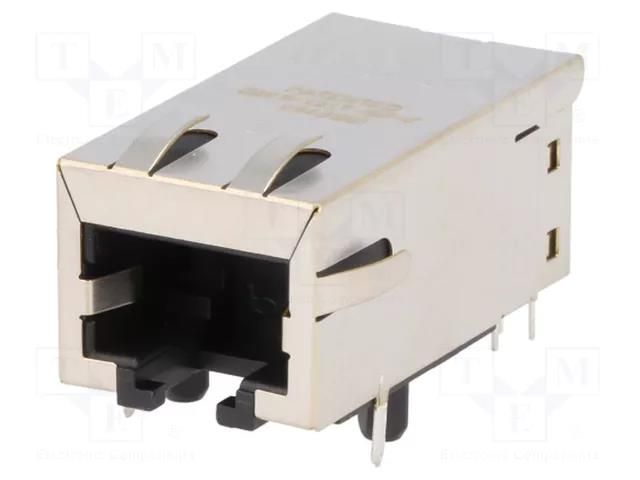 Connector: RJ45; socket; PIN: 8; shielded,PoE; 8p8c; THT; angled BEL FUSE 0813-1X1T-57-F