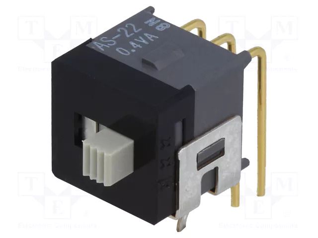 Switch: slide; Pos: 2; DPDT; 0.01A/28VAC; 0.01A/28VDC; ON-ON; AS NKK SWITCHES AS22AH