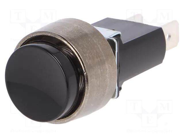 Switch: push-button; Pos: 2; SPST; 5A/24VDC; OFF-(ON); Cutout: Ø12mm SCI R13-566A2-01