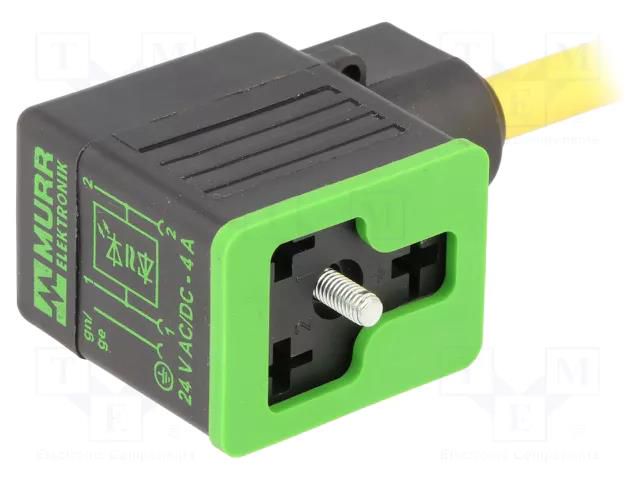 Valve connector; plug; Type: B; PIN: 3; 10mm; female; 24VDC; 4A; 24VAC MURRELEKTRONIK 7000-10021-0260500