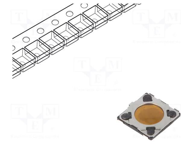 Microswitch TACT; SPST; Pos: 2; 0.02A/15VDC; SMT; 4.1x4.1x0.35mm PANASONIC EVQ6P6B40