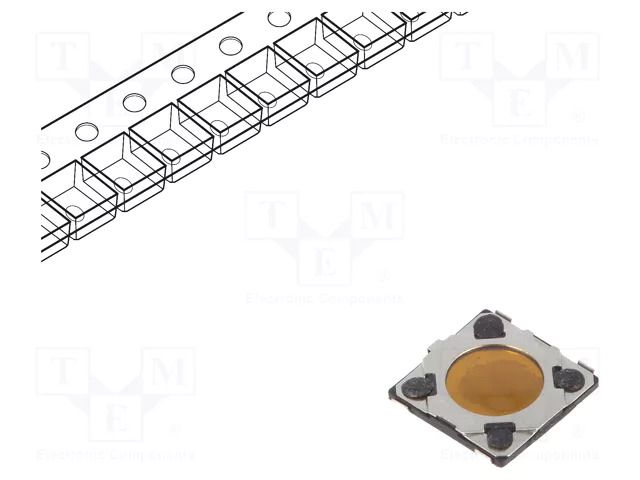 Microswitch TACT; SPST; Pos: 2; 0.02A/15VDC; SMT; 4.1x4.1x0.35mm PANASONIC EVQ6P6B40