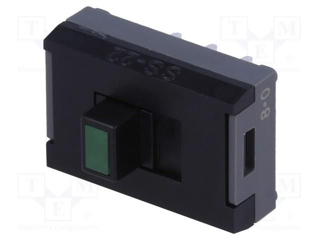 Switch: slide; Pos: 2; DPDT; 0.1A/30VDC; ON-ON; vertical; -15÷60°C NKK SWITCHES SS22SDP2LF