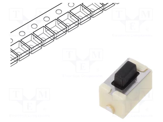 Microswitch TACT; SPST; Pos: 2; 0.05A/12VDC; 6x3.5x3.5mm; 5mm PANASONIC EVQPE105K