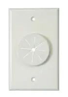 Single Gang Wireport Cable Pass Through Wall Plate with Grommet - Ivory 1GIV-GR1