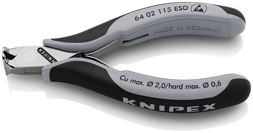 KNIPEX 64 02 115 ESD Electronics End Cutting Nippers ESD with multicomponent handles 115 mm 64 02 115 ESD 4003773082231